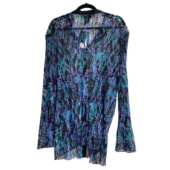 Liz & Me Platinum Collection Sheer Lace Long  Sleeve Plus Size Blouse 4X - Picture 2 of 4